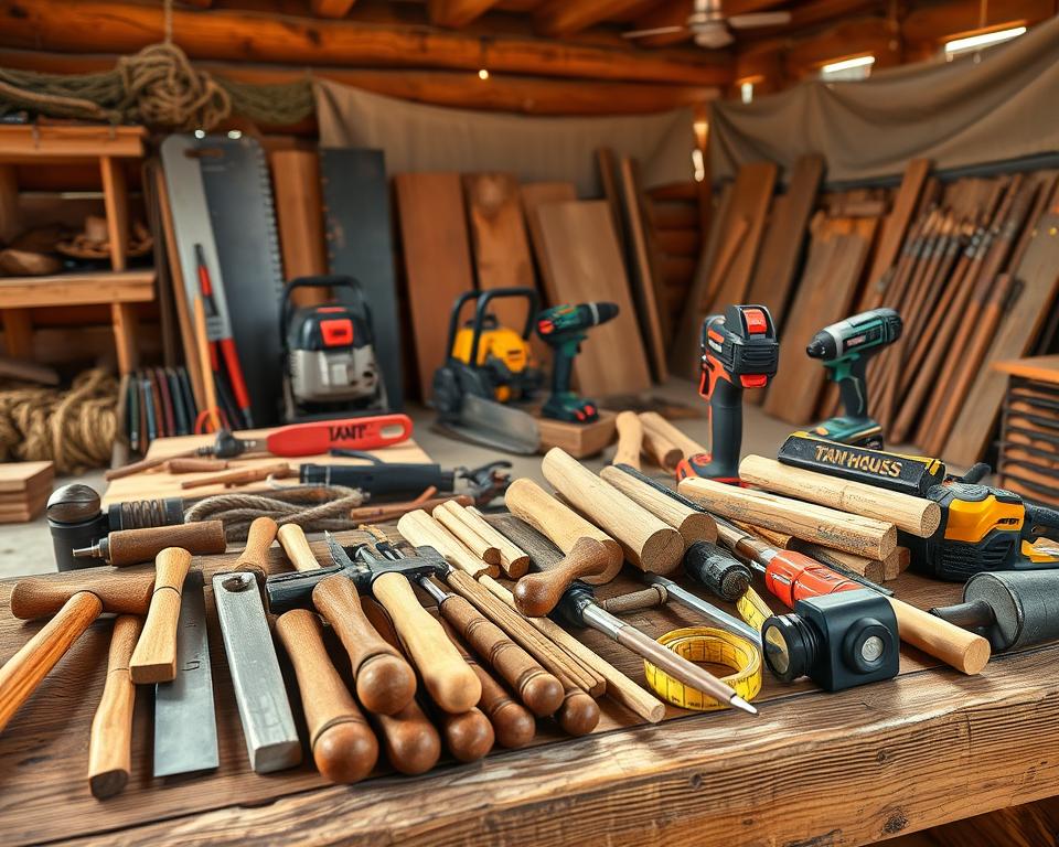 Dunster House Log Cabin Construction Tools