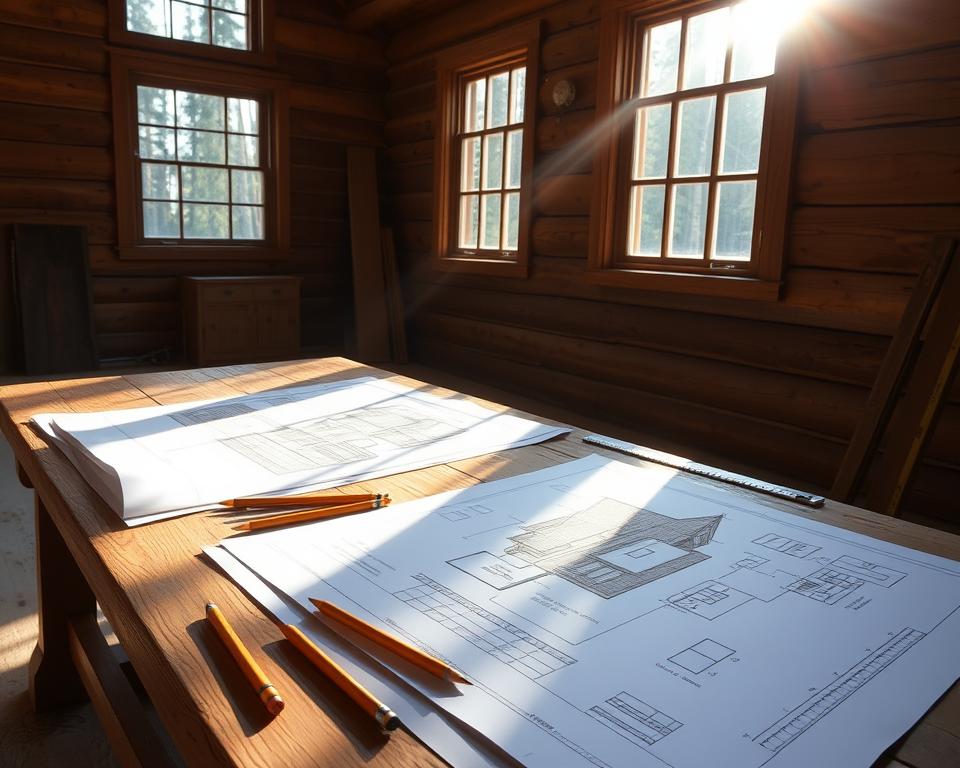 Dunster House log cabin pre-construction planning