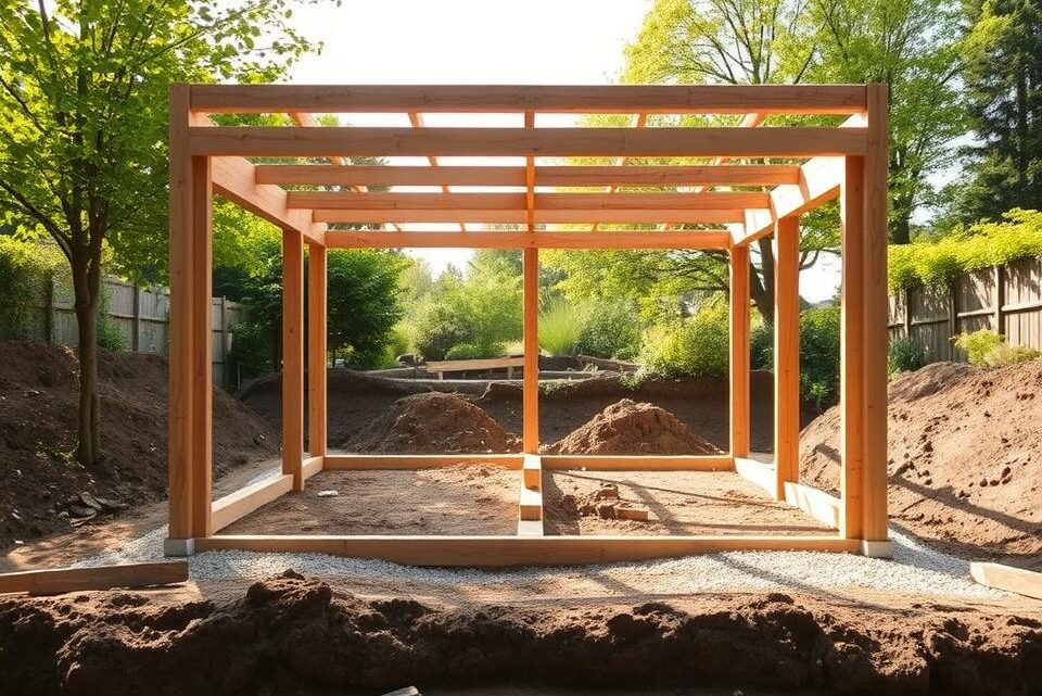 Foundation Construction for a Large Wooden Garden House