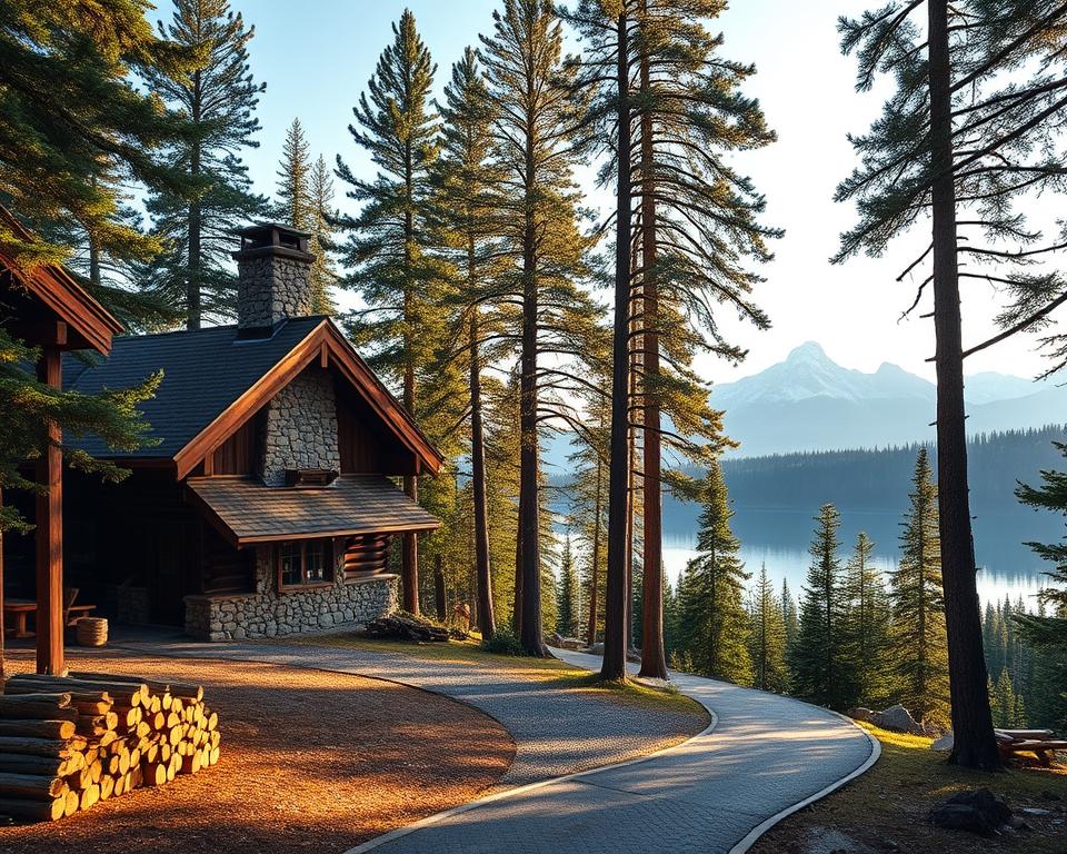 Lodge locations and rustic accommodation environments