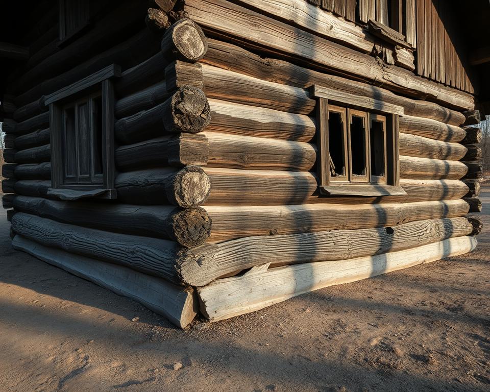 Log cabin damage inspection