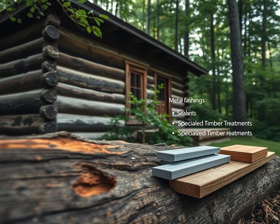 Log cabin moisture damage prevention