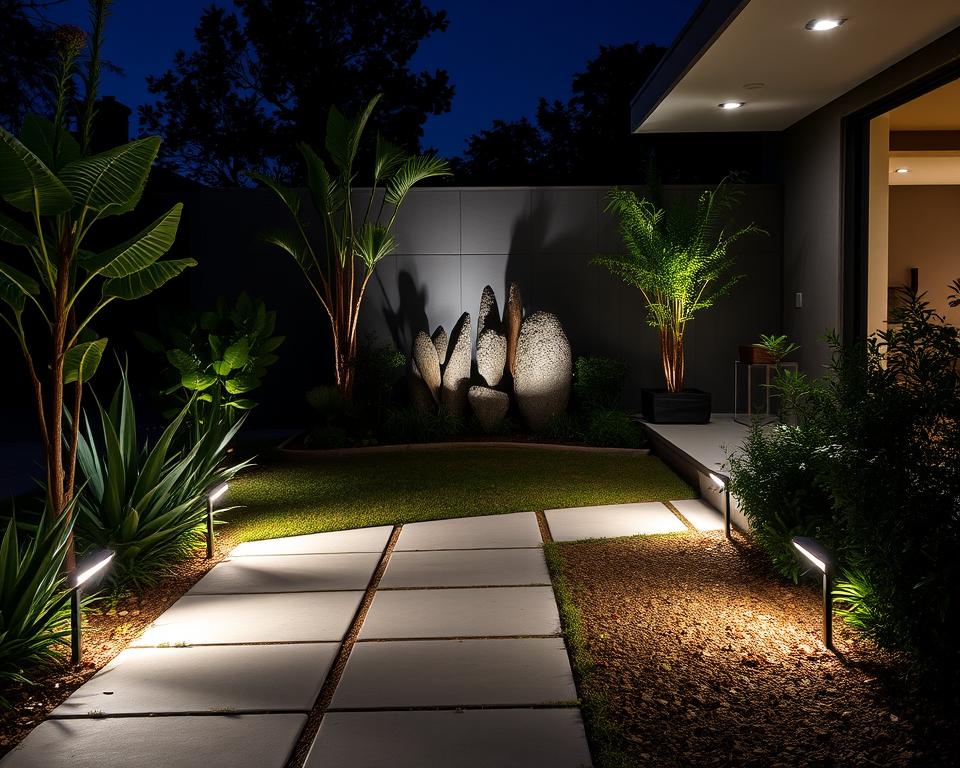 Modern garden lighting design