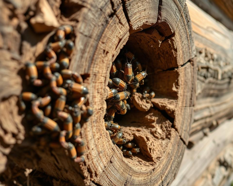Wood-boring insects in log homes